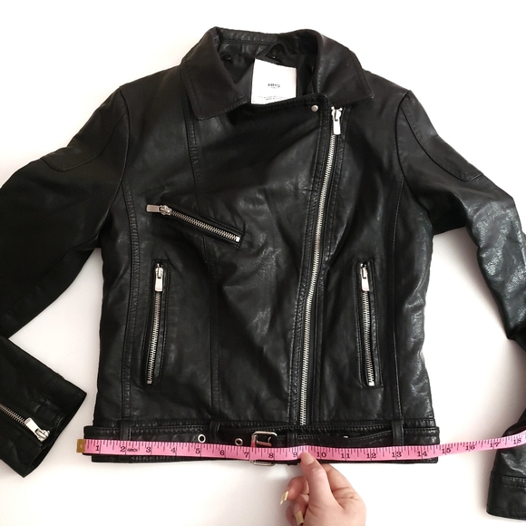 Mango MNG Faux Leather Black Jacket Size USA XXS - Picture 9 of 11